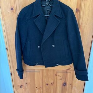 Women’s Cropped Black Peacoat
